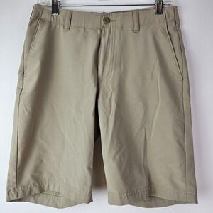 Ben Hogan Men's Golf Shorts Beige Khaki Flat Front Size 30 Performance Stretch